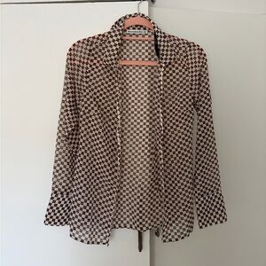 Abercrombie & Fitch Black and Brown Checkered Blouse